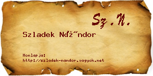Szladek Nándor névjegykártya