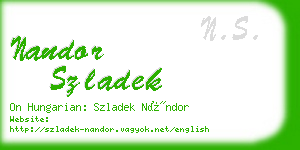 nandor szladek business card